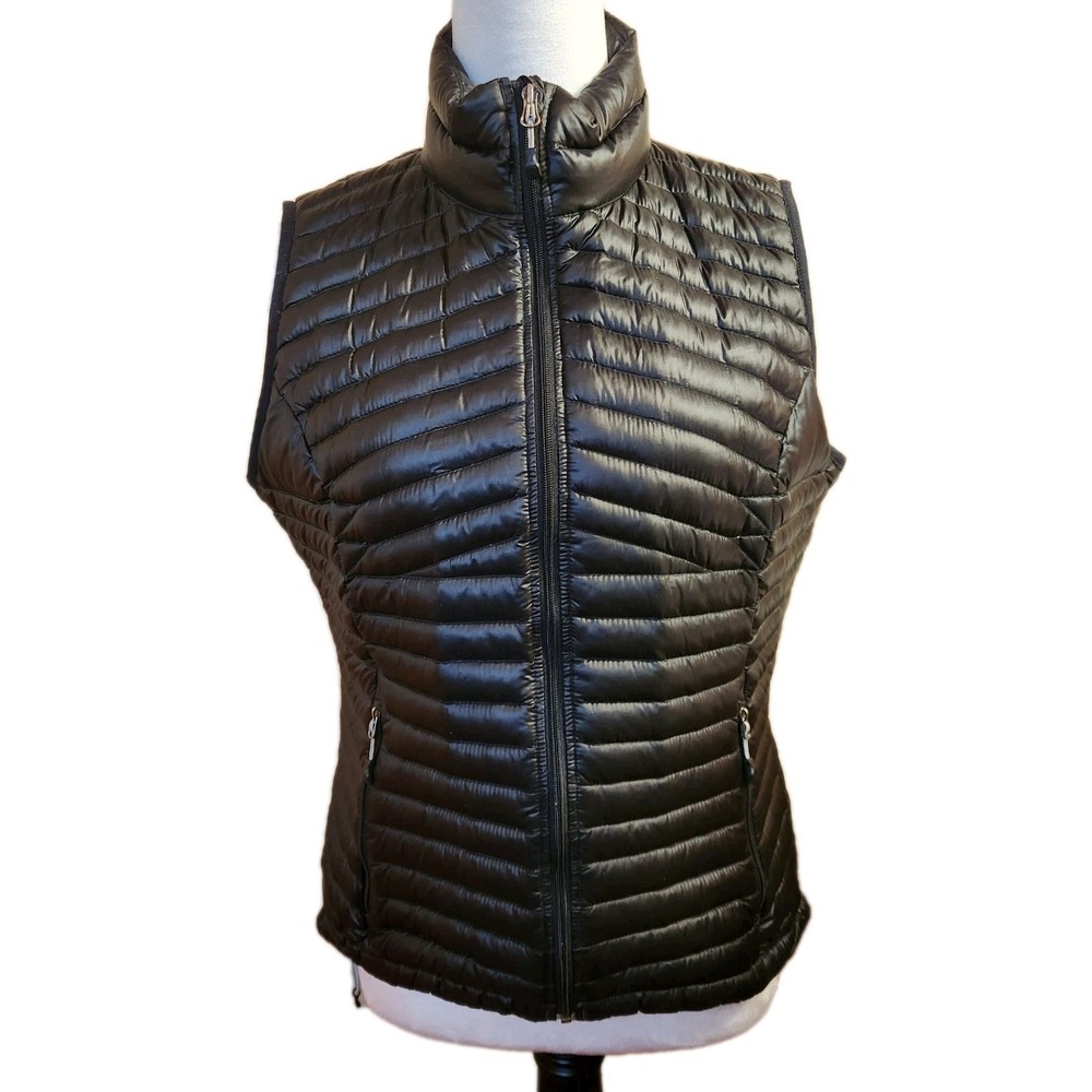 Eastern Mountain Sports Womens Medium Quilted Vest Black Downtek Packable Top